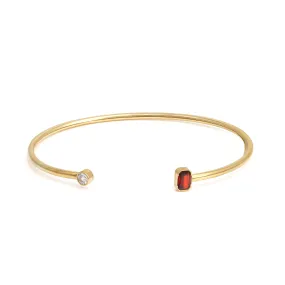 July Ruby Birthstone Bangle - Yellow Gold