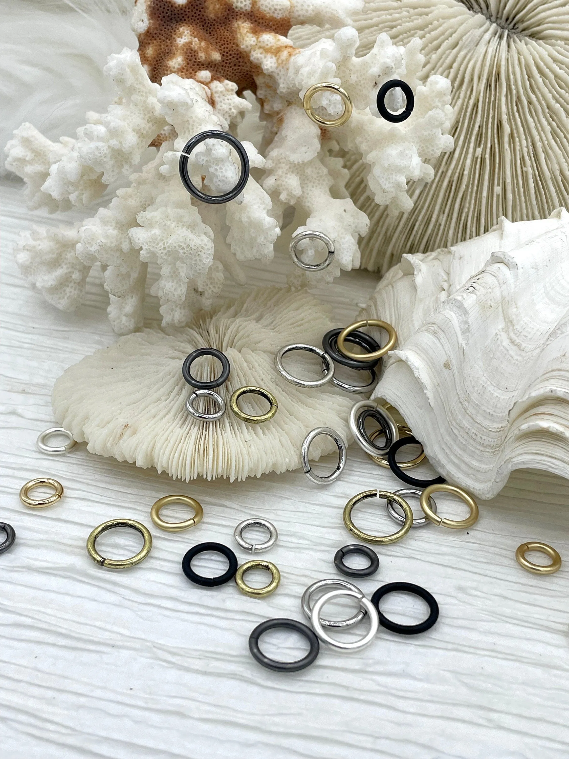 Jump Rings Rhodium/Silver Plated,4mm,6mm,8mm,10mm, or 12mm, PK of 10, Brass Jump Rings, OPEN Ring, Heavy 15 GA (1.8mm) Jump Rings, Fast Ship