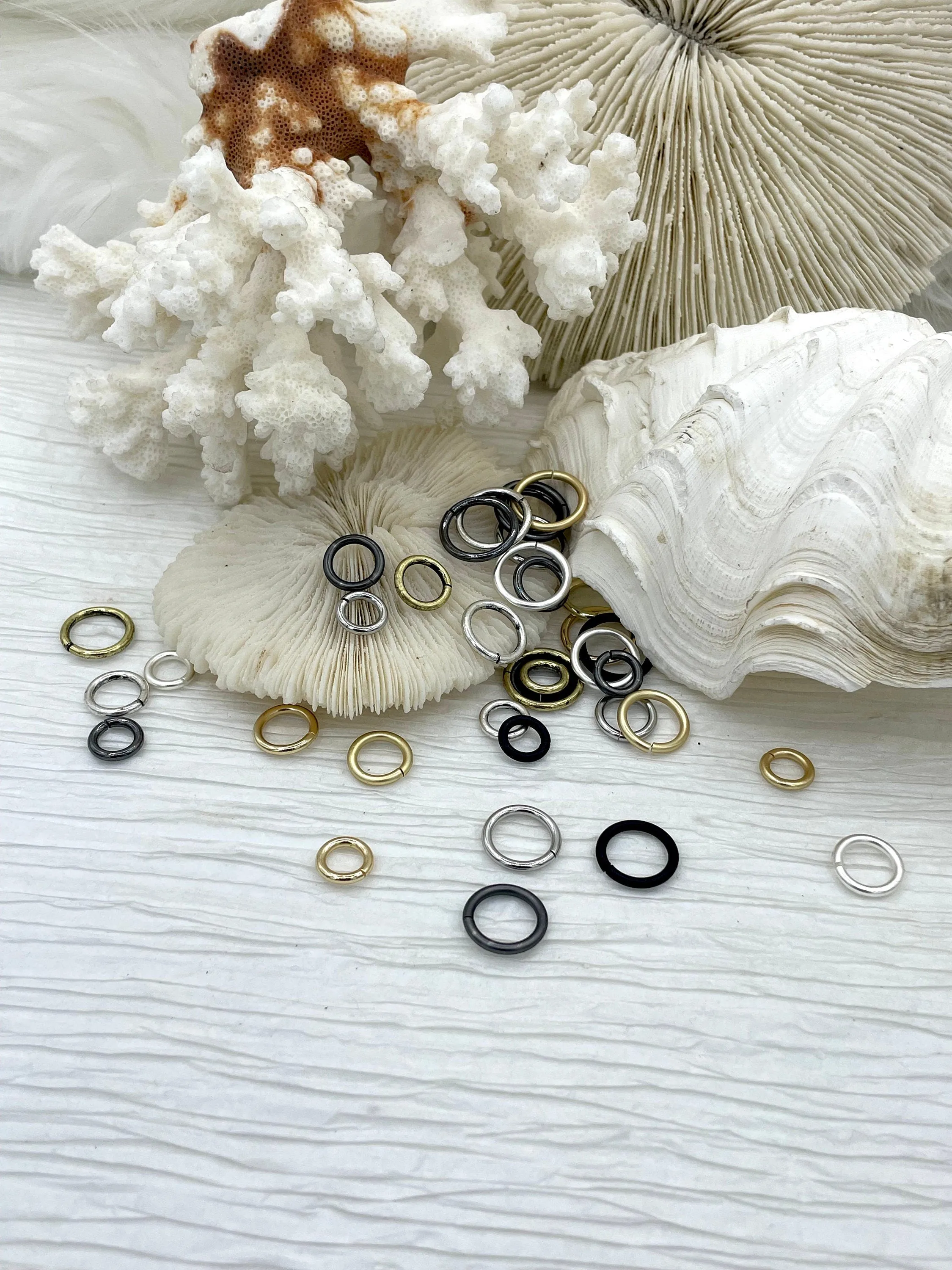 Jump Rings Rhodium/Silver Plated,4mm,6mm,8mm,10mm, or 12mm, PK of 10, Brass Jump Rings, OPEN Ring, Heavy 15 GA (1.8mm) Jump Rings, Fast Ship