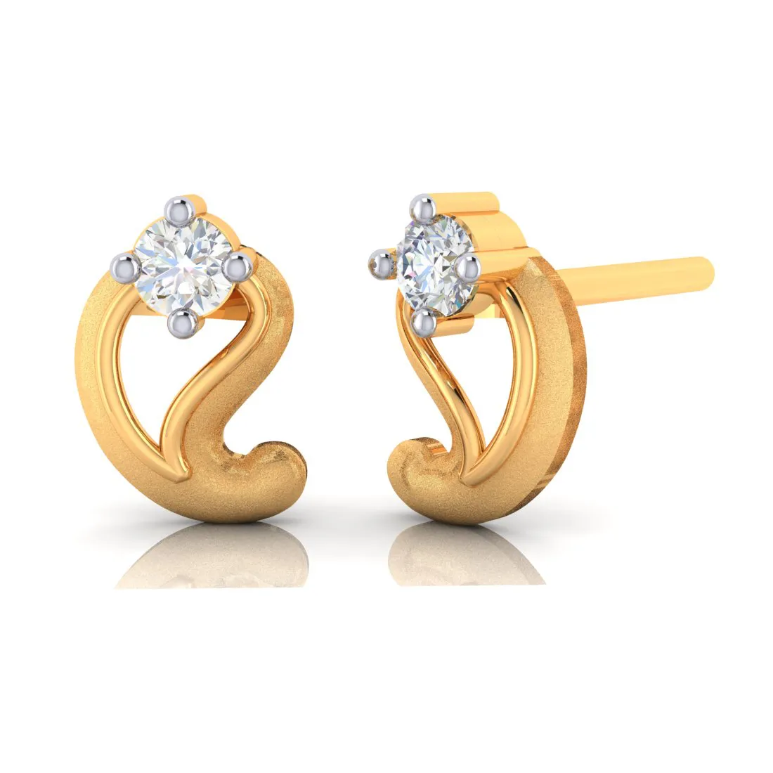 Kalka Designed 18k Diamond Gold Earrings