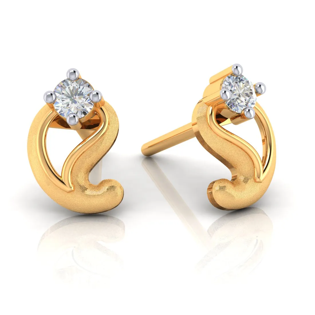 Kalka Designed 18k Diamond Gold Earrings