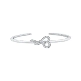 KATARINA 5/8 cttw Lab Grown Diamond Bow Bangle Bracelet in 14K Gold