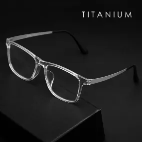 KatKani Unisex Full Rim Square Tr 90 Titanium  Reading Glasses Anti Blue Light Hr3068