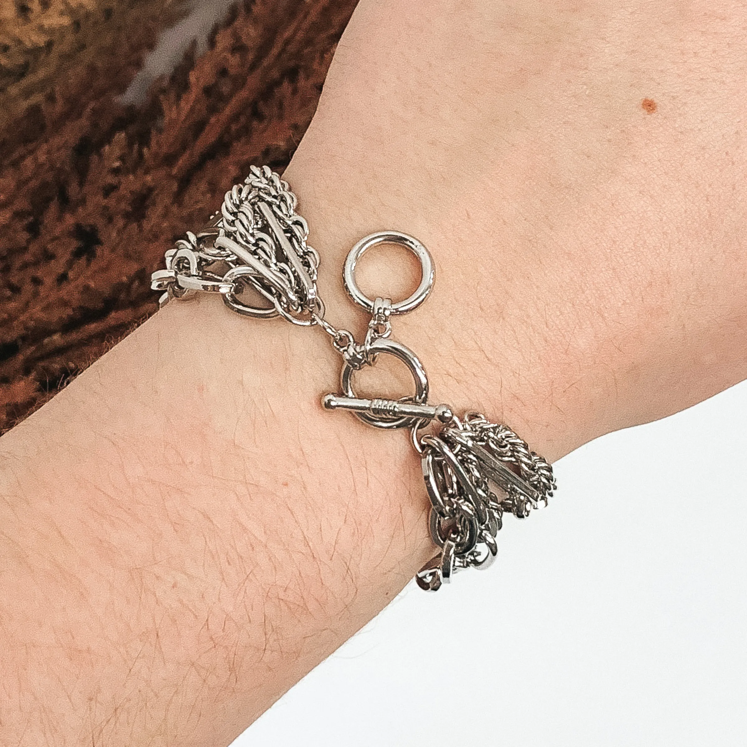 Keep it Real Multi Silver Chain Bracelet