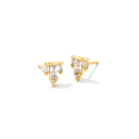 Kendra Scott | Juliette Gold Stud Earrings in White Crystal