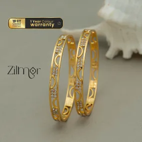 KF101632 - Gold Plated stone bangle (pair)