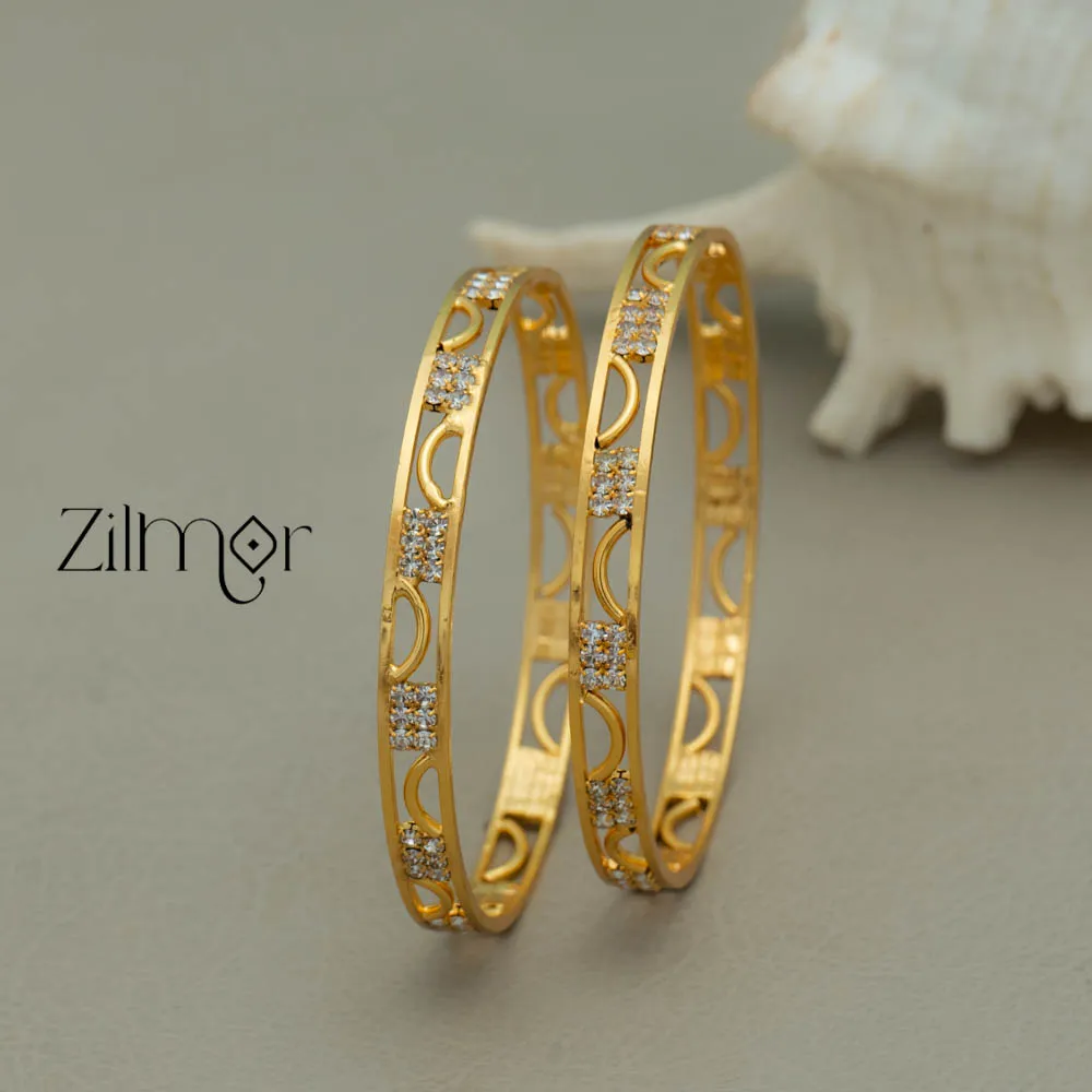 KF101632 - Gold Plated stone bangle (pair)