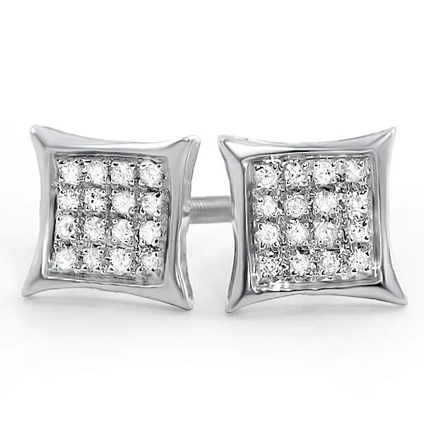 Kite Diamond Earrings in .925 Sterling Silver | 4 Sizes | 2 Colors