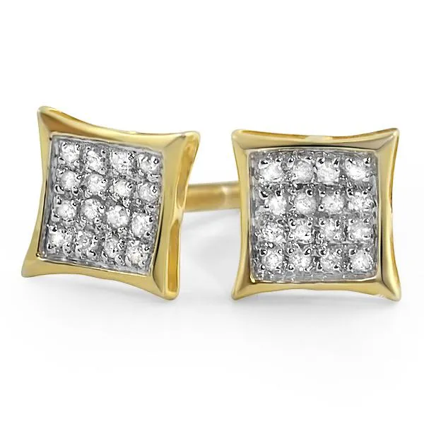 Kite Diamond Earrings in .925 Sterling Silver | 4 Sizes | 2 Colors