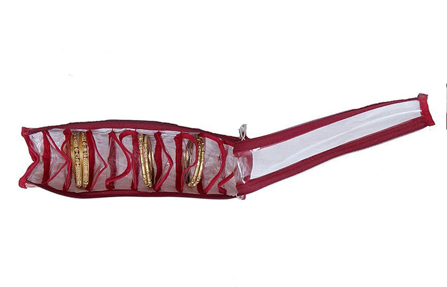 Kuber Industries Carry Design Laminated Bangle Storage Pouch, Pack of 2 (Maroon)