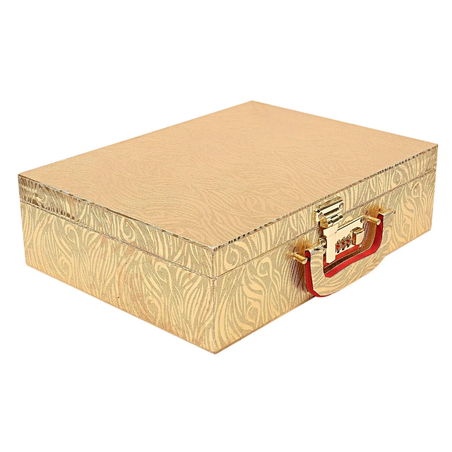 Kuber Industries Wooden 2 Pieces Three Rod Bangle Storage Box (Gold) -CTKTC8686