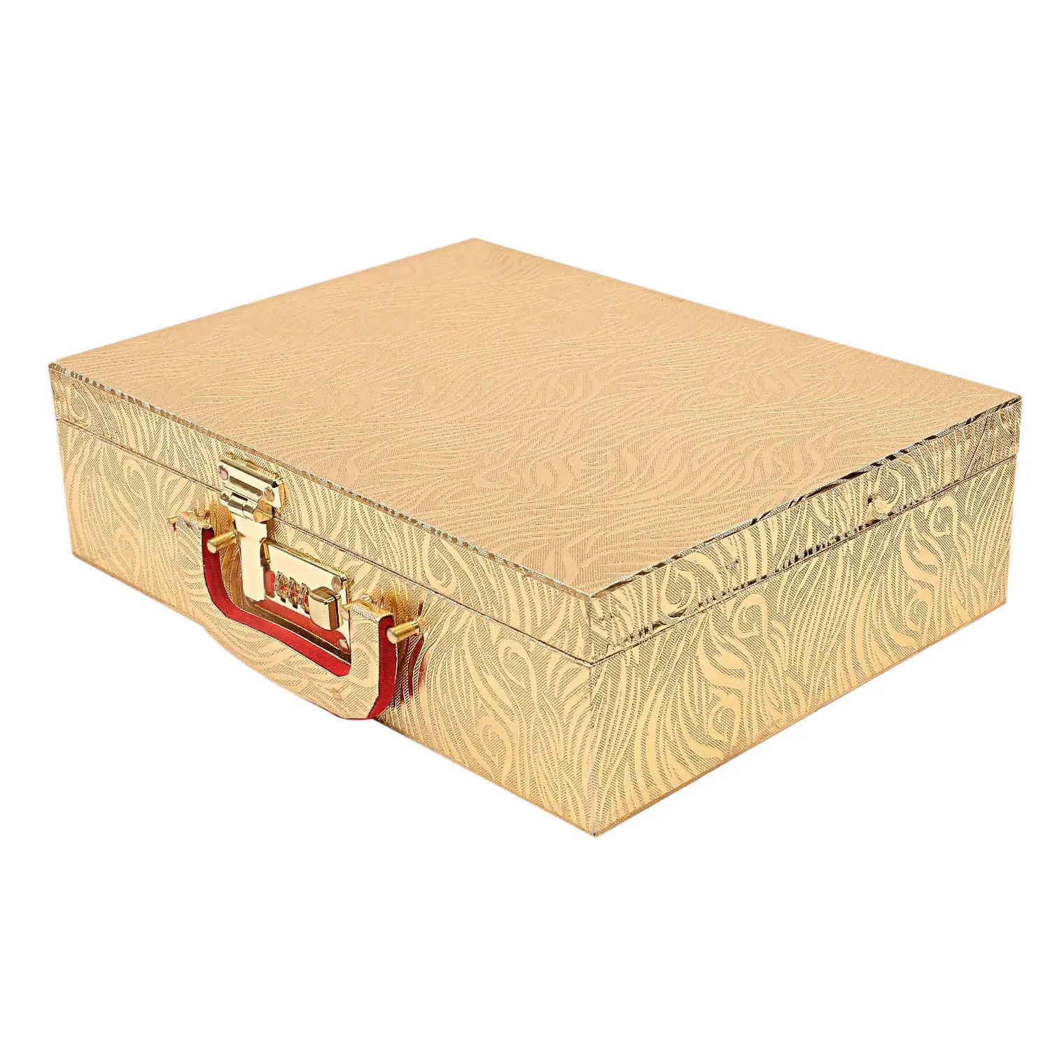 Kuber Industries Wooden 2 Pieces Three Rod Bangle Storage Box (Gold) -CTKTC8686