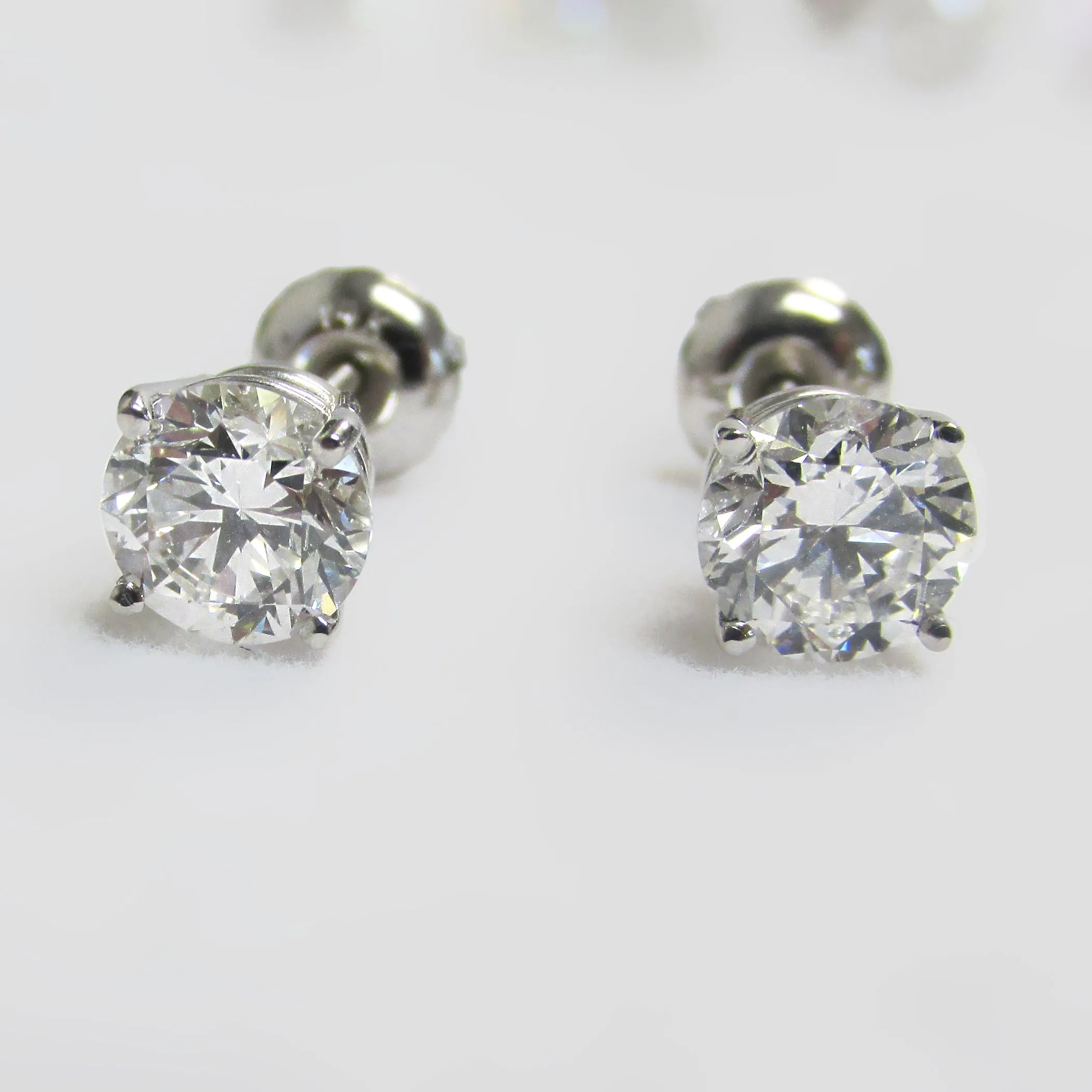 Lab Grown Diamond Stud Earrings 14k White Gold 0.75 ct. tw.