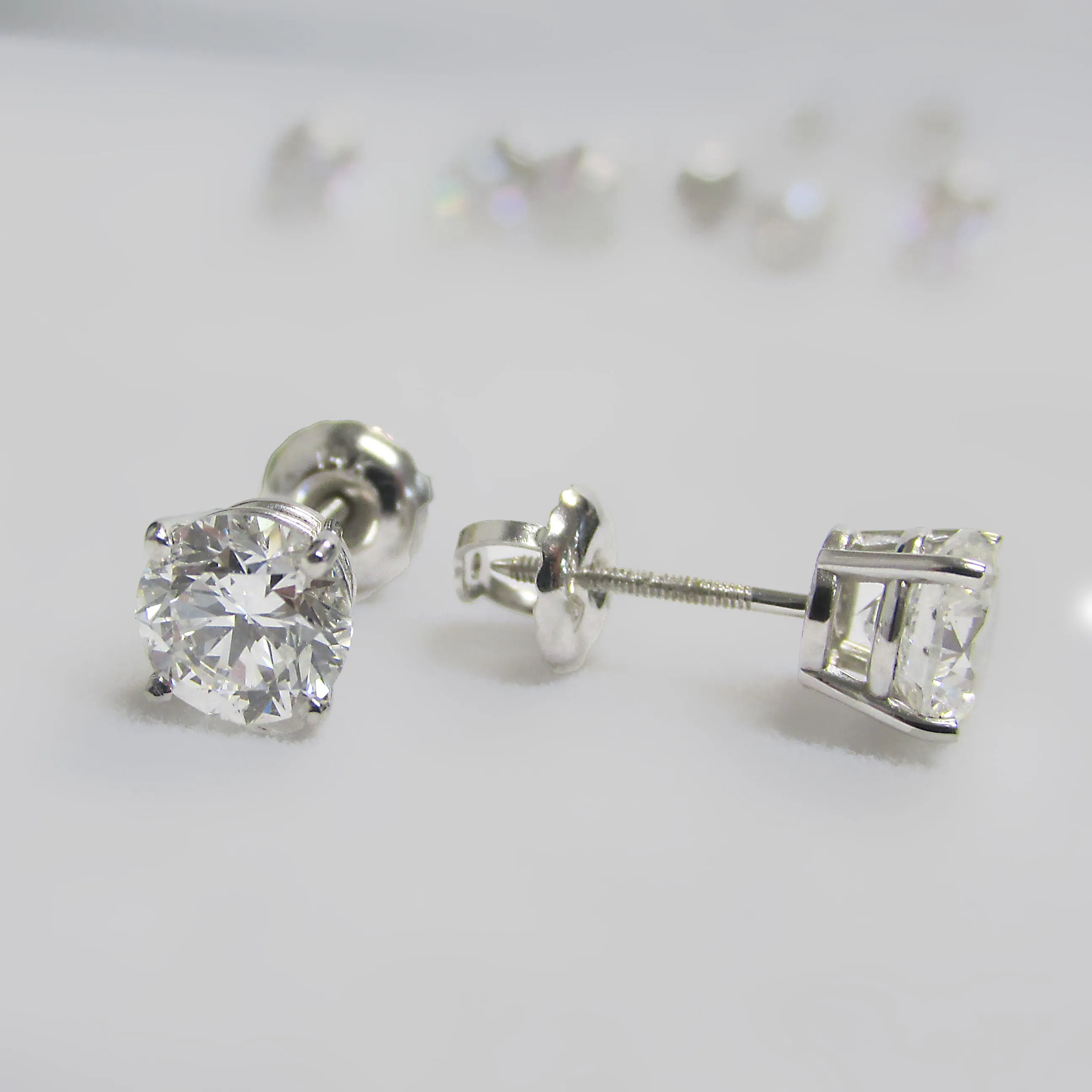 Lab Grown Diamond Stud Earrings 14k White Gold 0.75 ct. tw.