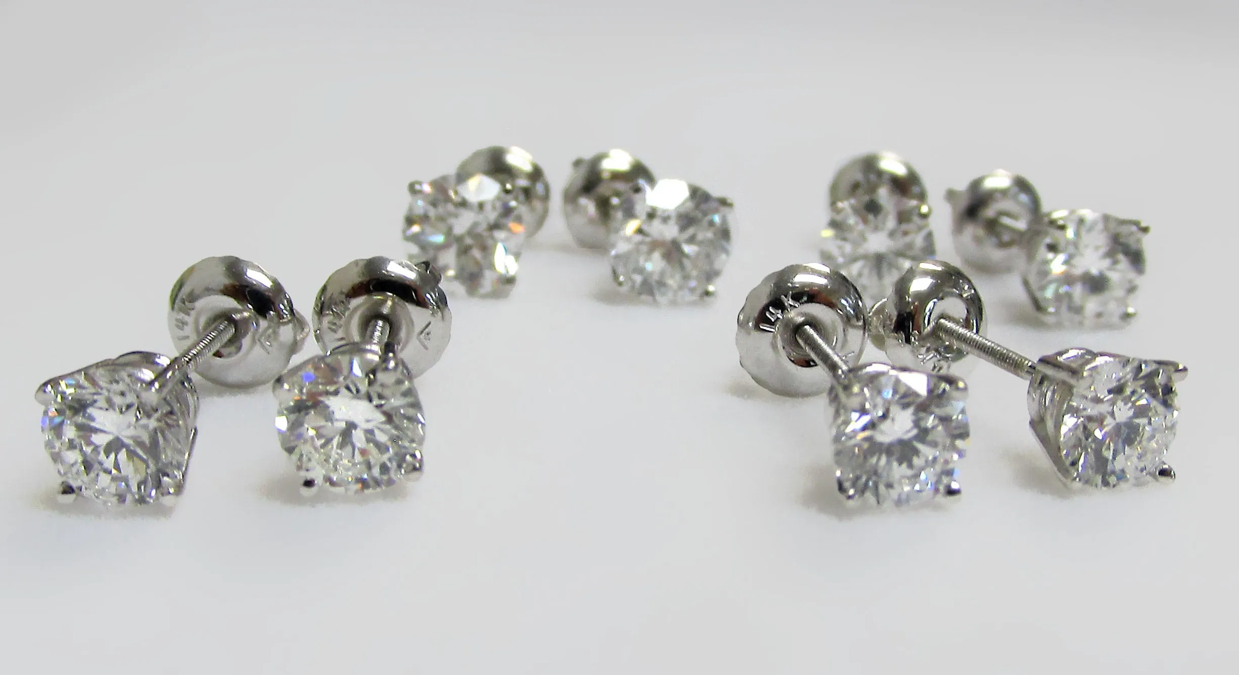 Lab Grown Diamond Stud Earrings 14k White Gold 0.75 ct. tw.