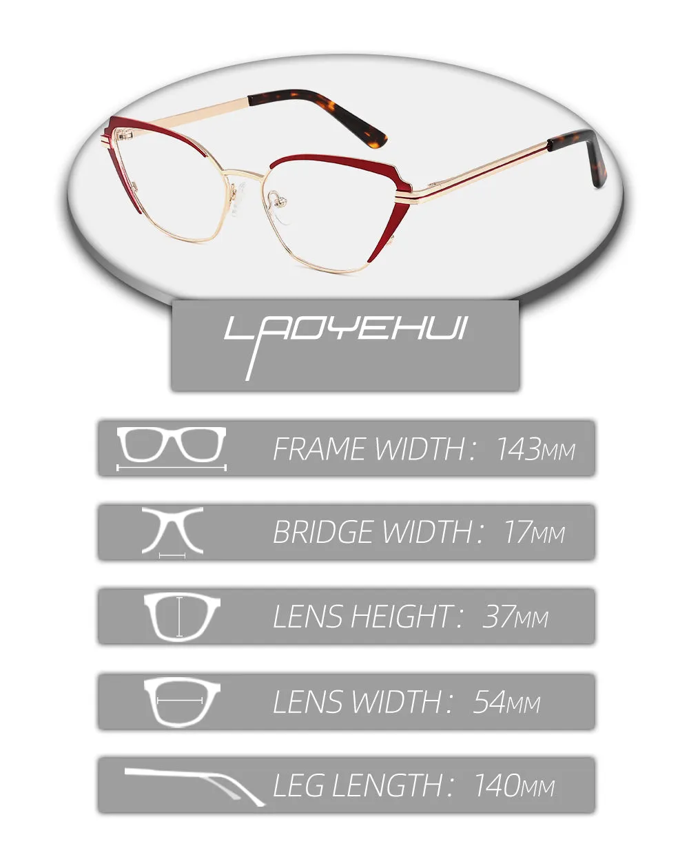 Laoyehui Unisex Semi Rim Butterfly Cat Eye Alloy Reading Glasses Glg9185