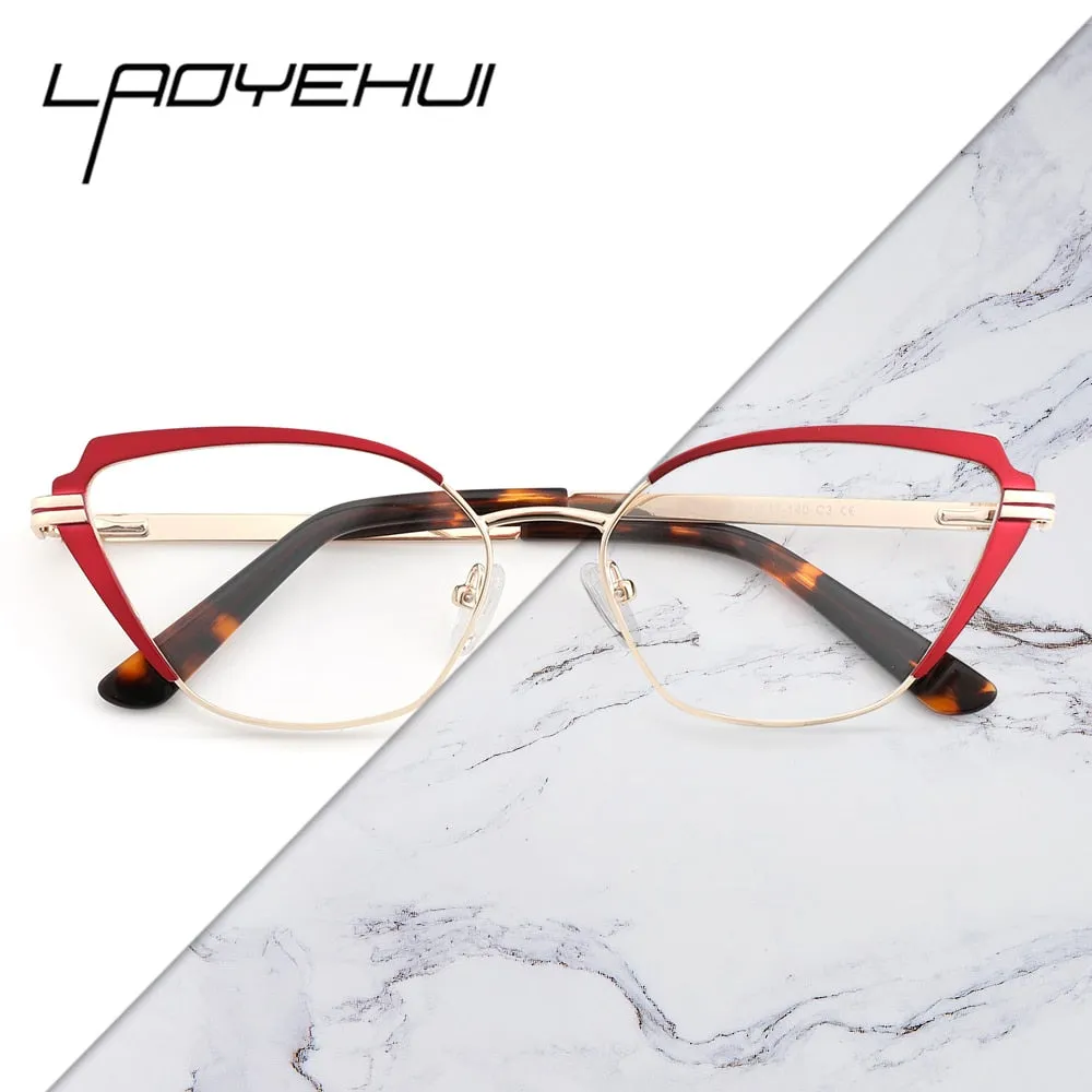 Laoyehui Unisex Semi Rim Butterfly Cat Eye Alloy Reading Glasses Glg9185