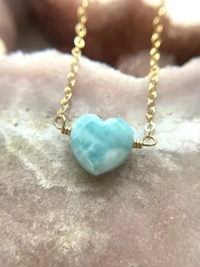 Larimar Heart Pendant Necklace