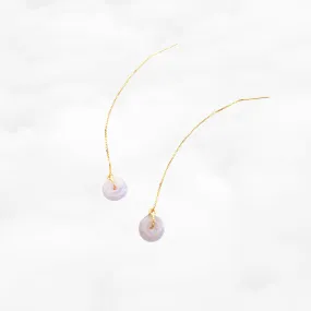 Lavender Purple Jadeite Thread Earrings