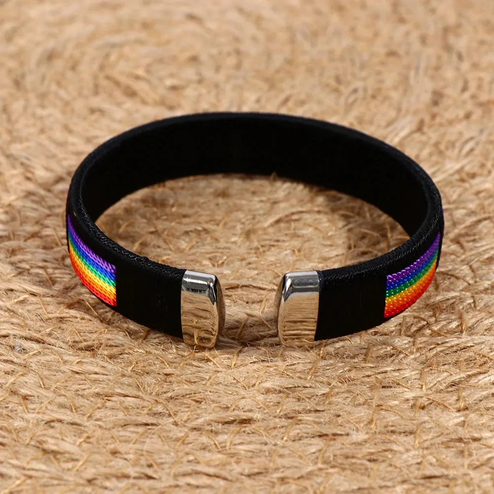 Lesbians Gays Bisexuals Rainbow Bangle Bracelets Rainbow Couple Open Bracelet Wristband Jewelry