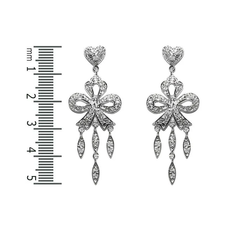 Levitt Heart Ribbon Chandelier Earrings | 50mm