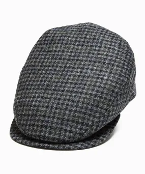 Lock & Co Drifter Flat Cap Moon Wool Houndstooth