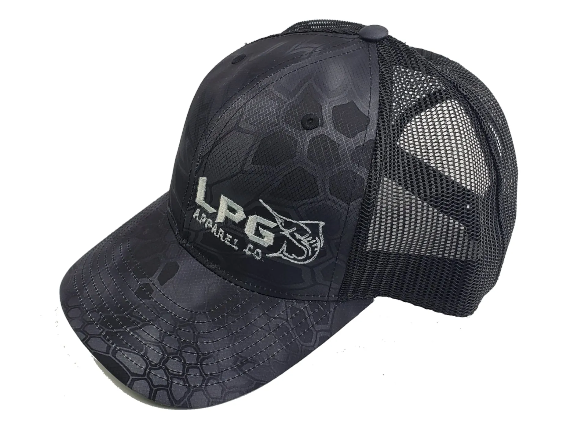 LPG Apparel Co.  Signature Embroidered Camo Kryptek Trucker Hat