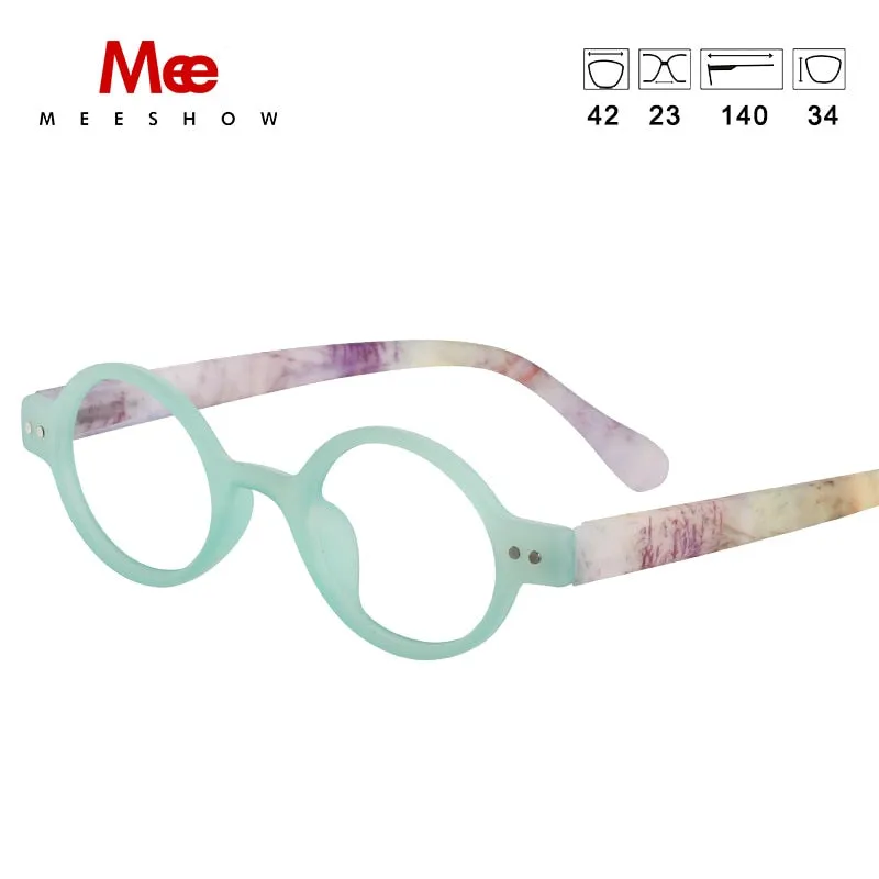 Meeshow Unisex Full Rim Round Polycarbonate Reading Glasses 1730