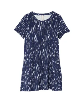 Melia Short Sleeve Swing Dress | Navy / White