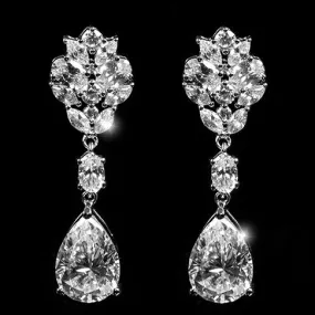 Melita Pear Cluster Dangle Earrings | 44mm