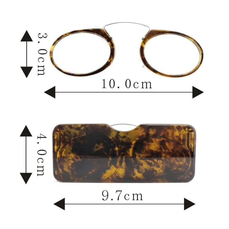 Mini Clip Nose Style Presbyopic Glasses without Temples, Positive Diopters: 1.50(Black)