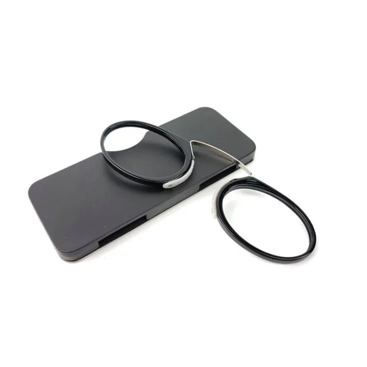 Mini Clip Nose Style Presbyopic Glasses without Temples, Positive Diopters: 1.50(Black)