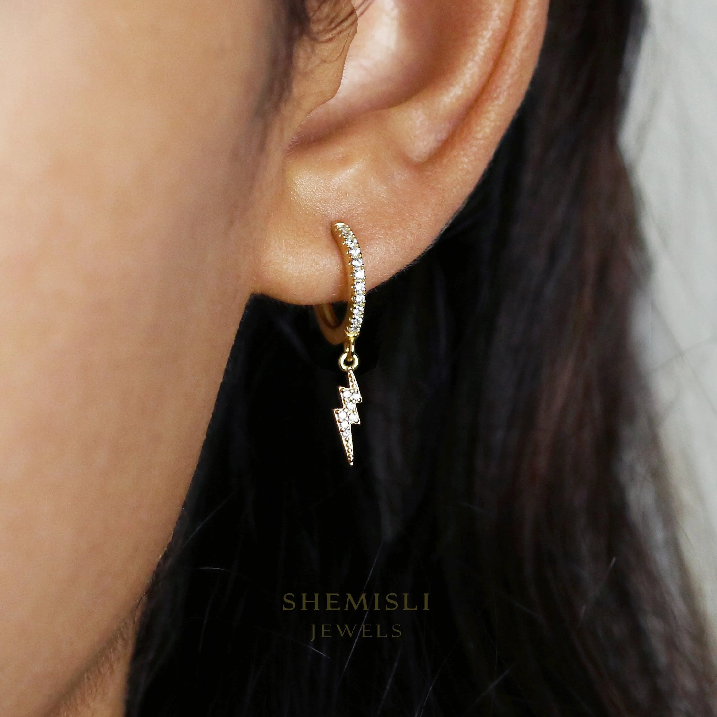 Mismatched Celestial Hoop Earrings, Star, Moon, Lightning, Sun Huggies, Gold, Silver SHEMISLI - SH113, SH114, SH117, SH620