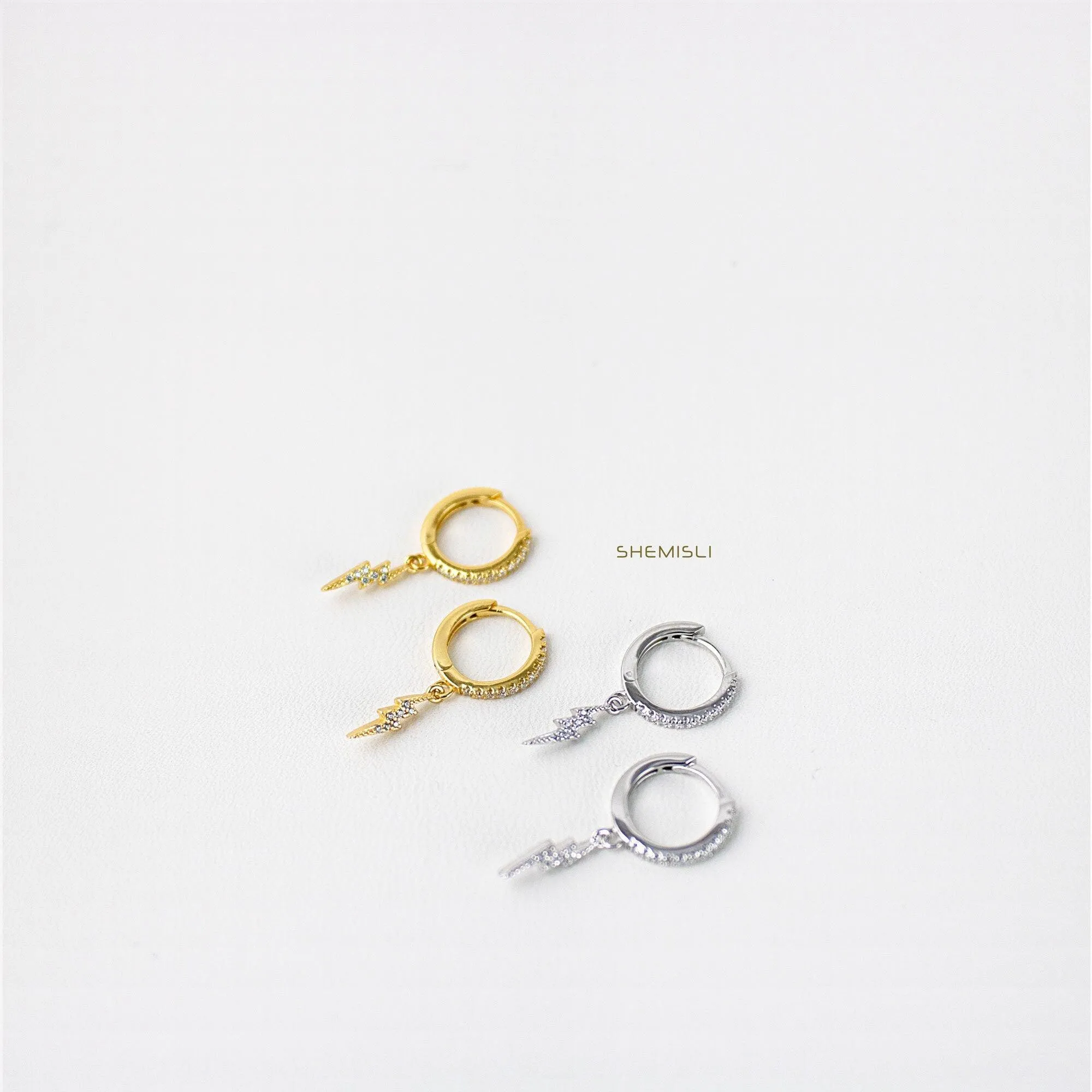 Mismatched Celestial Hoop Earrings, Star, Moon, Lightning, Sun Huggies, Gold, Silver SHEMISLI - SH113, SH114, SH117, SH620