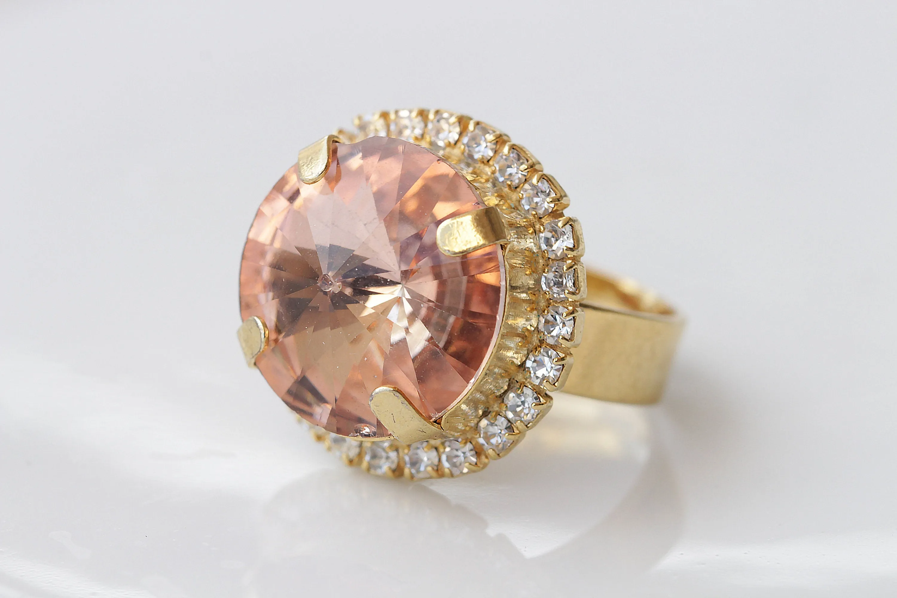 Morganite Crystal Ring