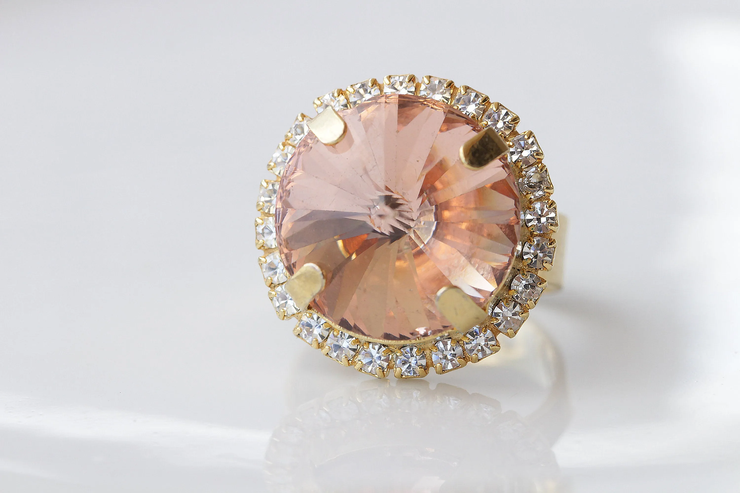 Morganite Crystal Ring