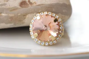 Morganite Crystal Ring