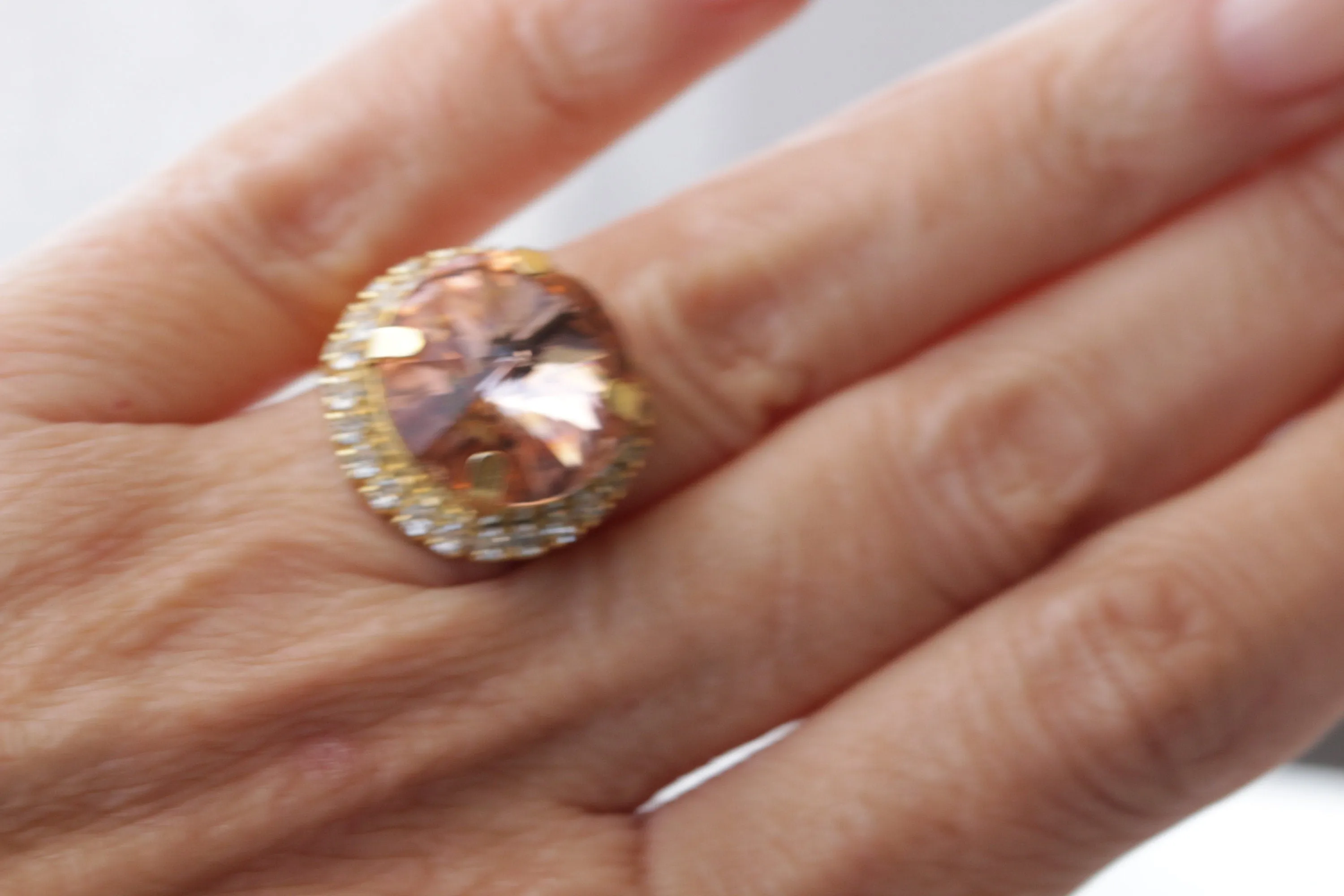 Morganite Crystal Ring