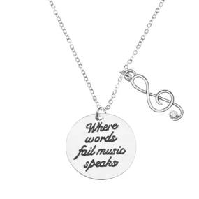 Music Necklace- When Words Fail Music Speaks