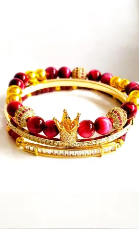 My " Ruby" Crown Bracelet Set