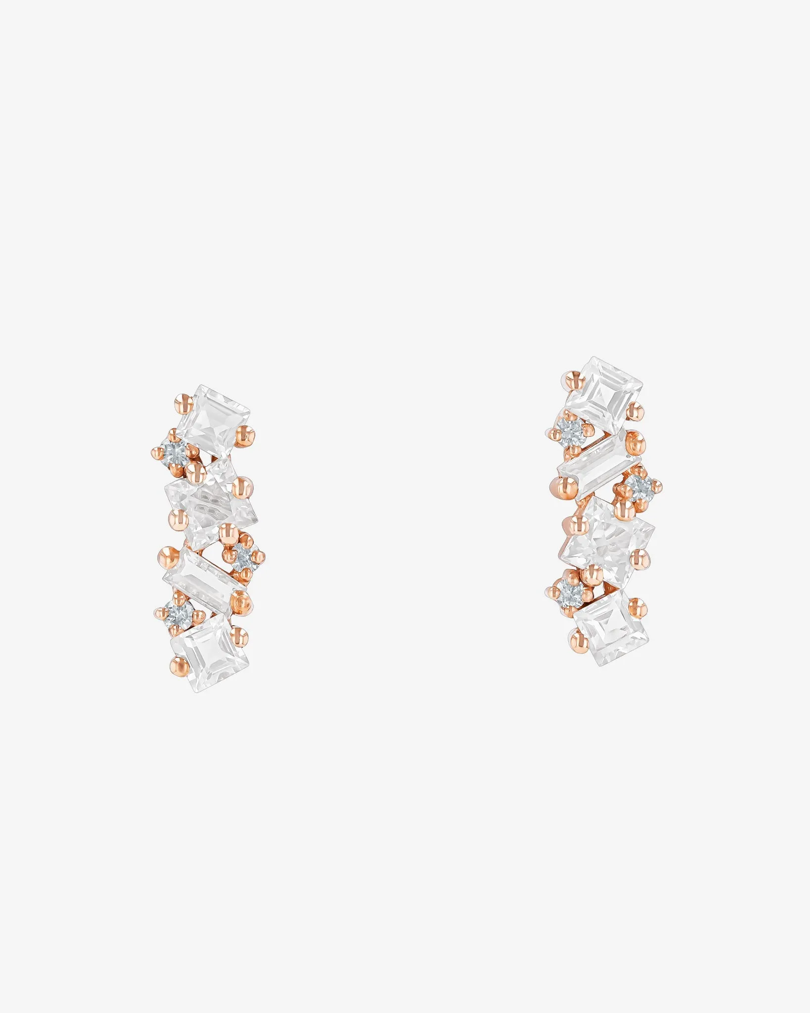 Nadima White Topaz Bar Studs