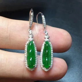 Natural Jade Earrings Jadeite Earrings NEG44