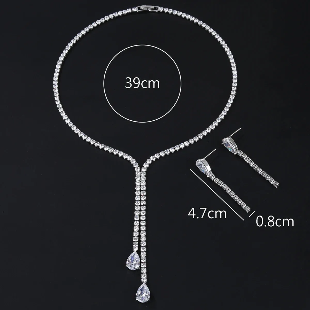 New Design Simple 3A Zircon Drop Shape Women High Quality Party  Wedding Jewelry CN10482