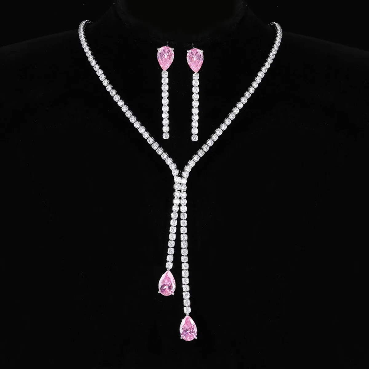 New Design Simple 3A Zircon Drop Shape Women High Quality Party  Wedding Jewelry CN10482