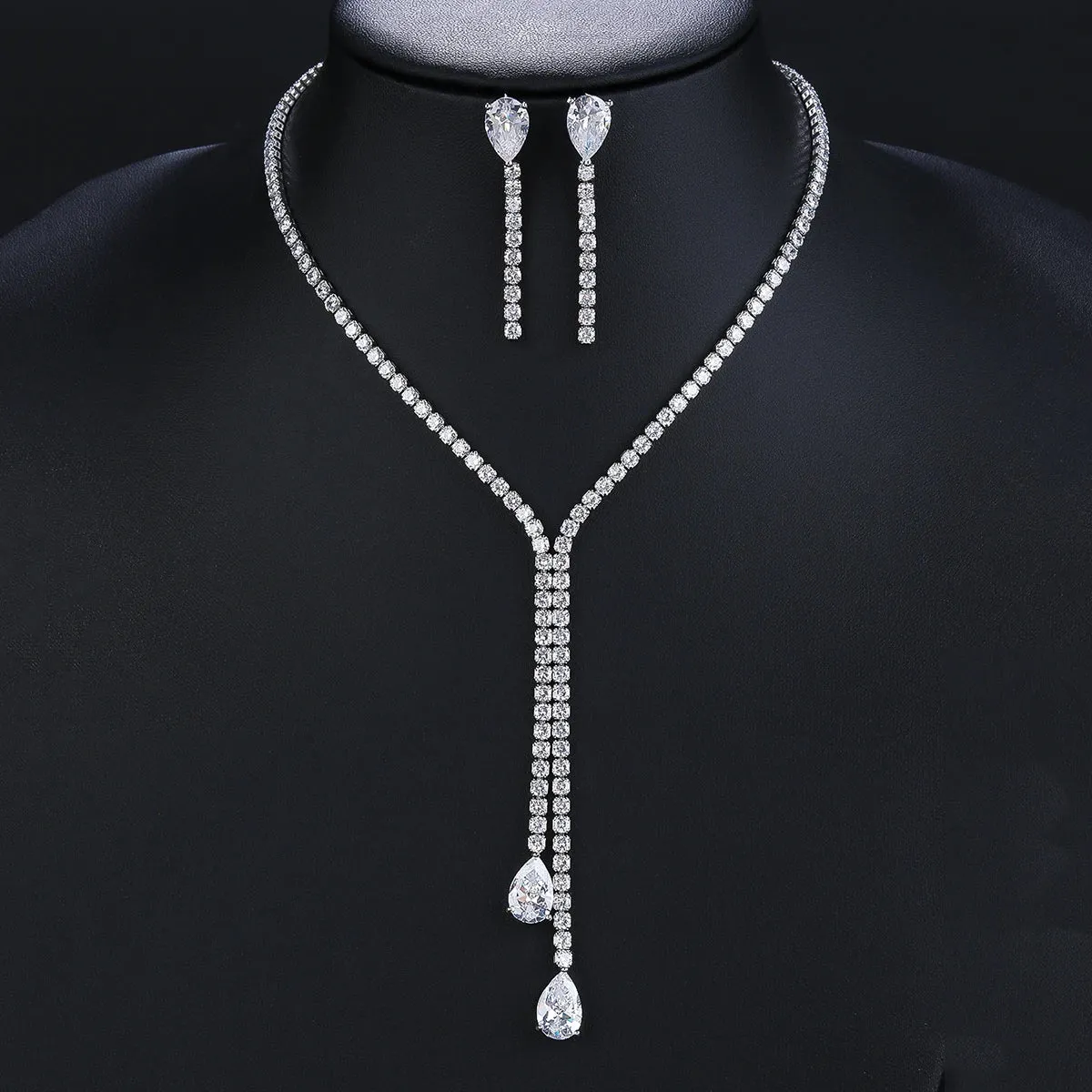 New Design Simple 3A Zircon Drop Shape Women High Quality Party  Wedding Jewelry CN10482