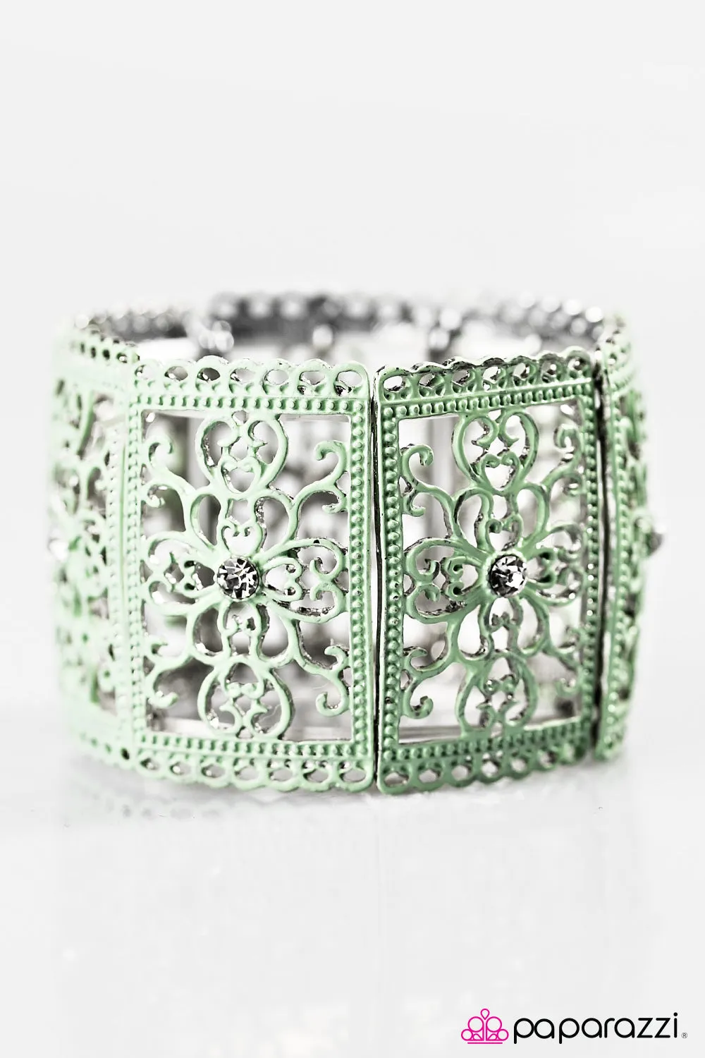 Open Door Jewelry - A Victorian Frame Of Mind - Green Bracelet - Paparazzi Accessories