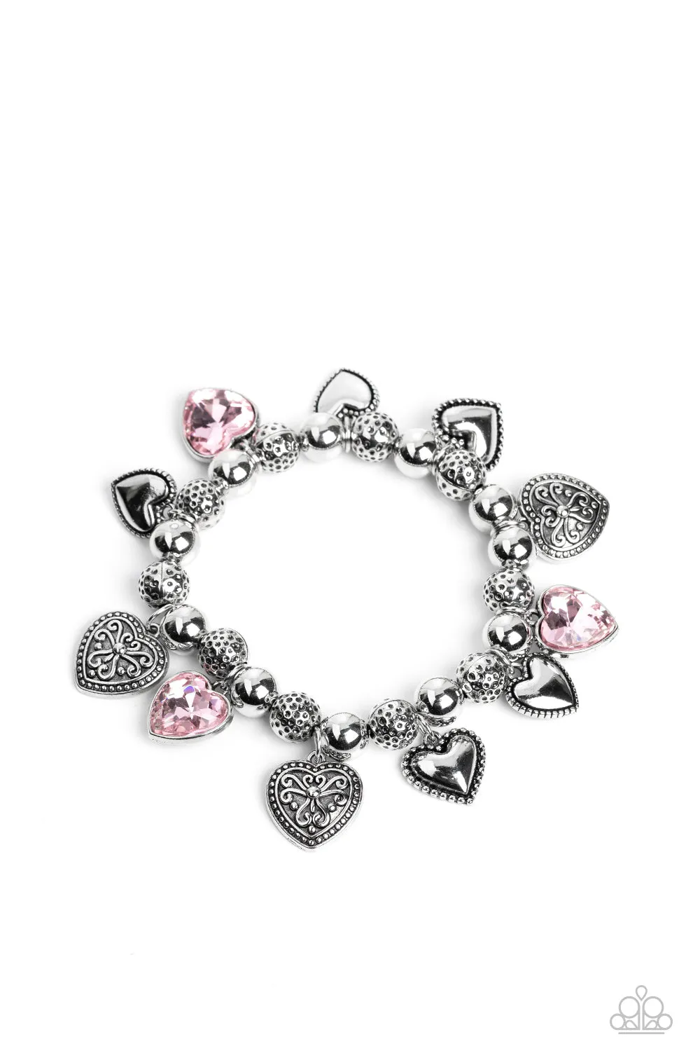 Open Door Jewelry - Charming Crush - Pink Bracelet - Paparazzi Accessories