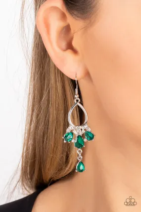 Open Door Jewelry - Coming in Clutch - Green Earrings - Paparazzi Accessories