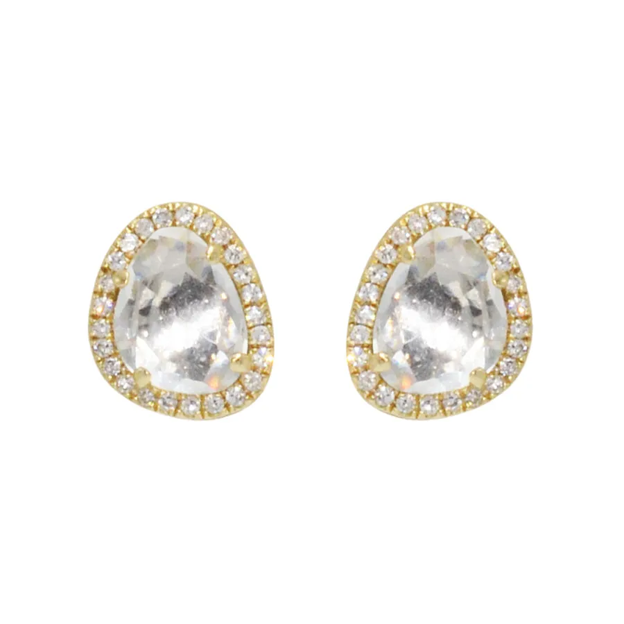 Pebble Studs - White Topaz