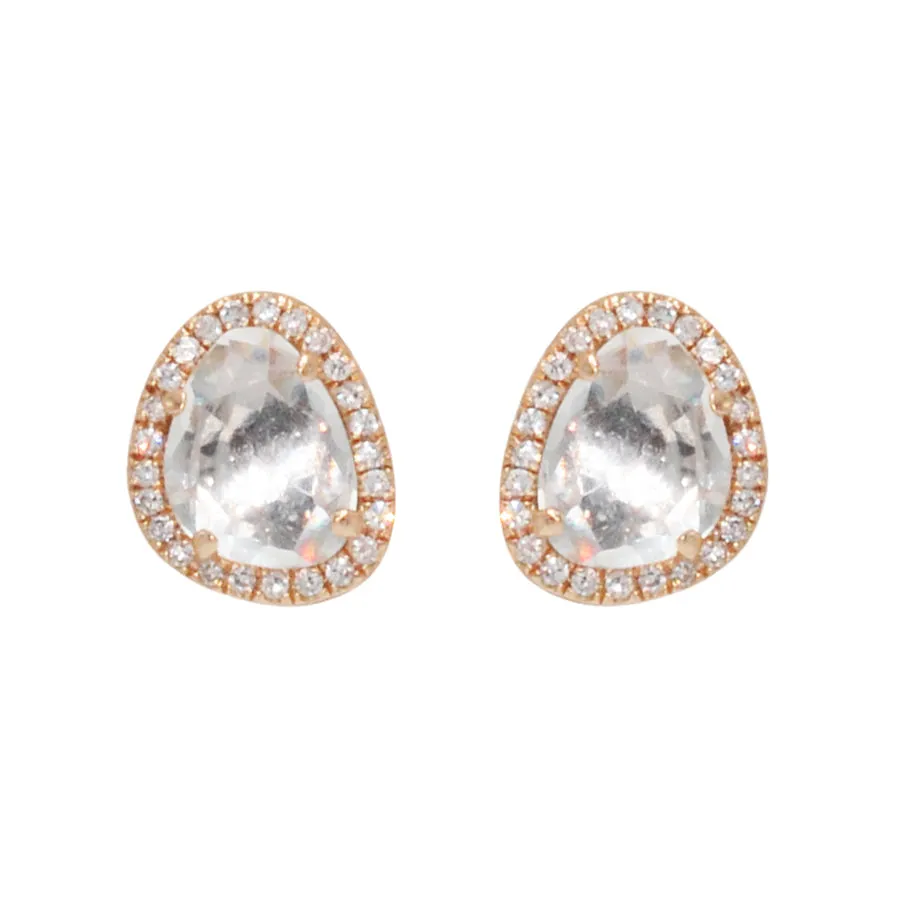 Pebble Studs - White Topaz